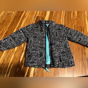 Kids Black and Blue Puffer Jacket